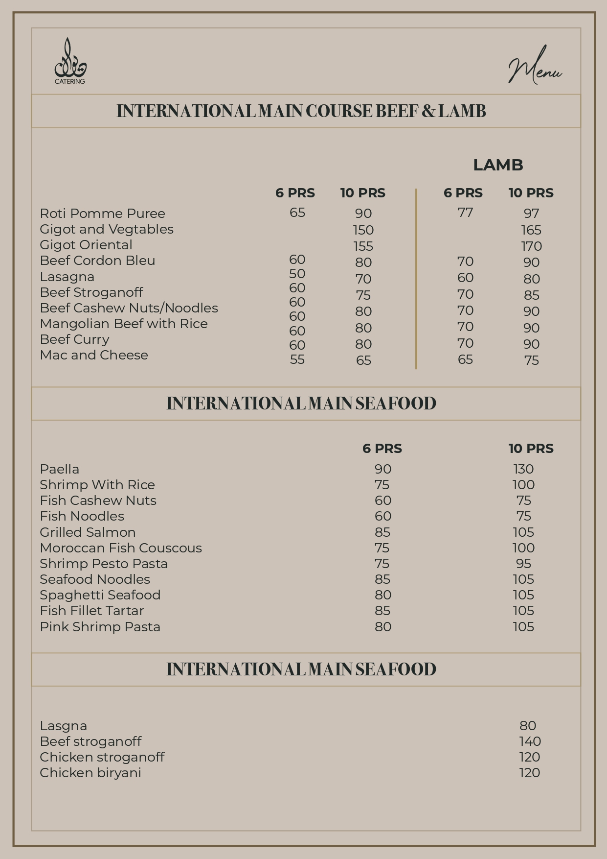 Online Menu — pages 12